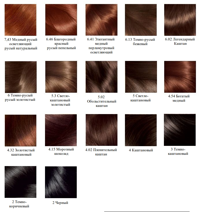 Палитры украинских красок для волос